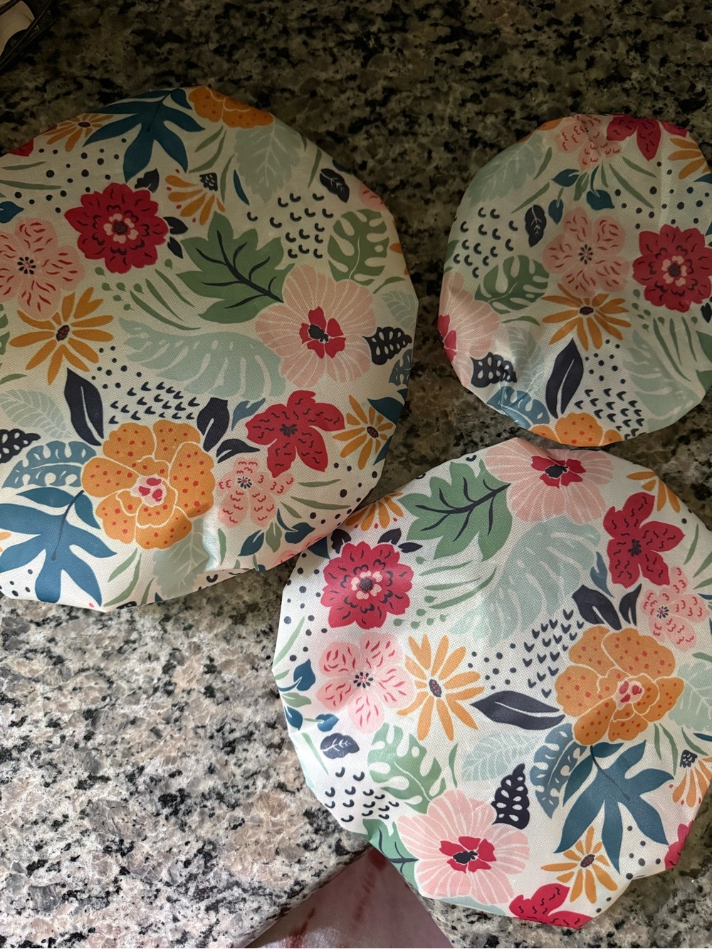 Unknown Brand Floral Reusable Bowl Covers - Multicolor